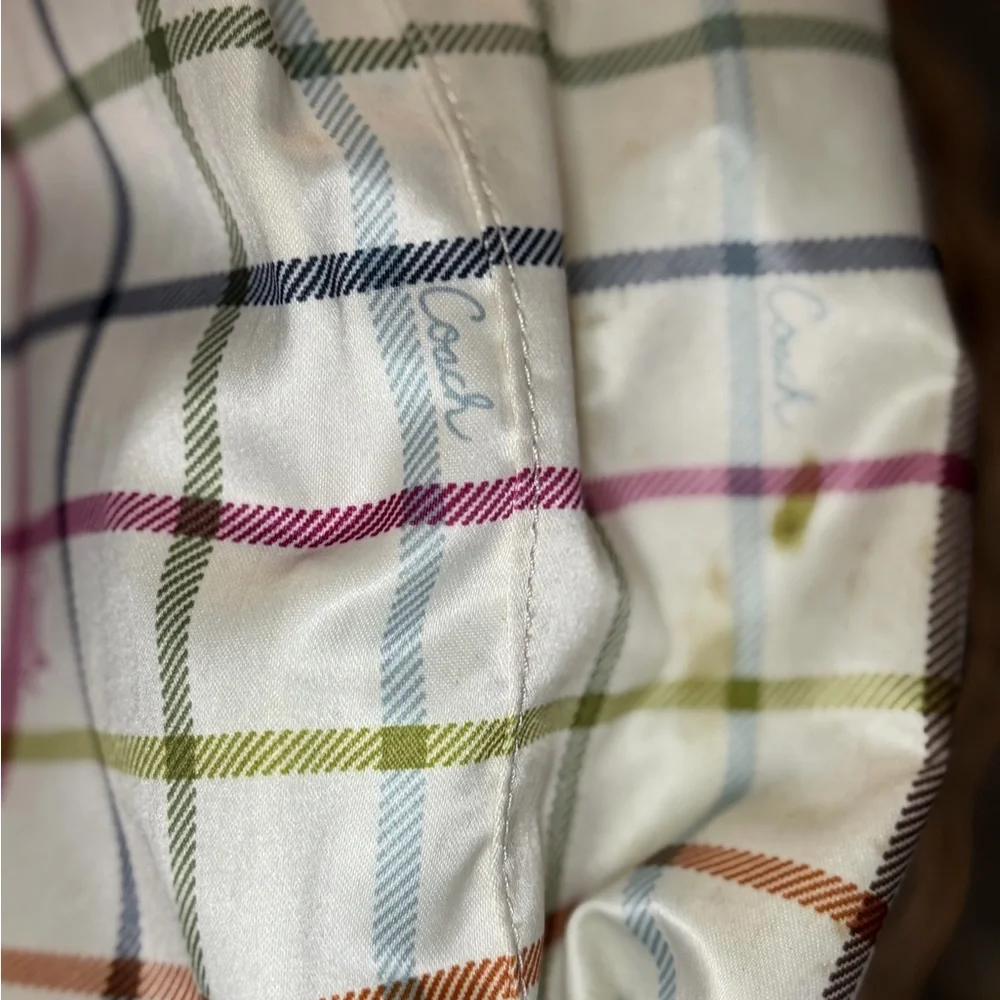 Coach Bleecker Signature Canvas Jacquard Tote Bag Navy Leather Trim Vintage Y2K - Picture 8 of 15